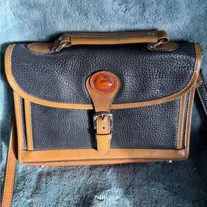 Dooney & Bourke Black and Tan Shoulder Bag